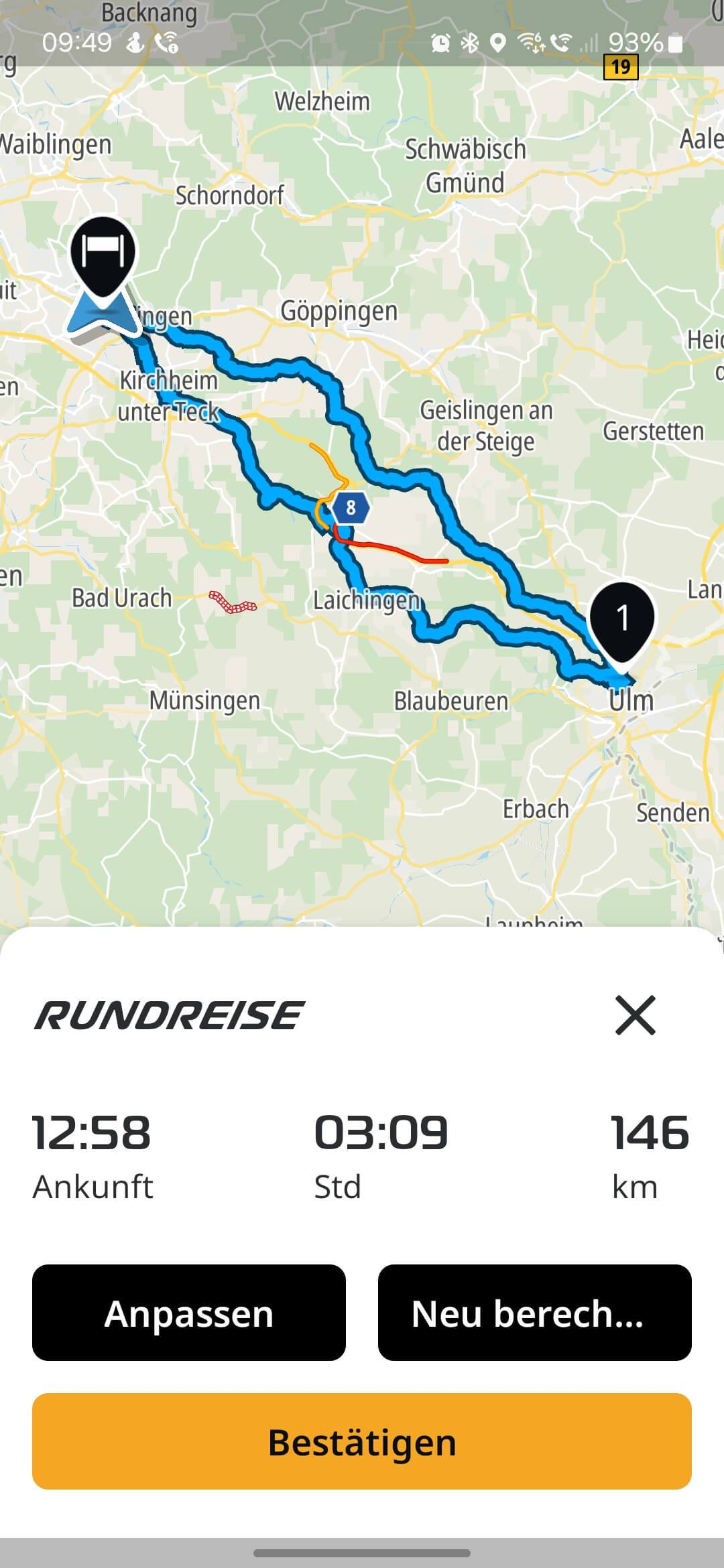 TomTom GO Ride Rundreise Vorschlag TomTom GO Ride Rundreise Vorschlag