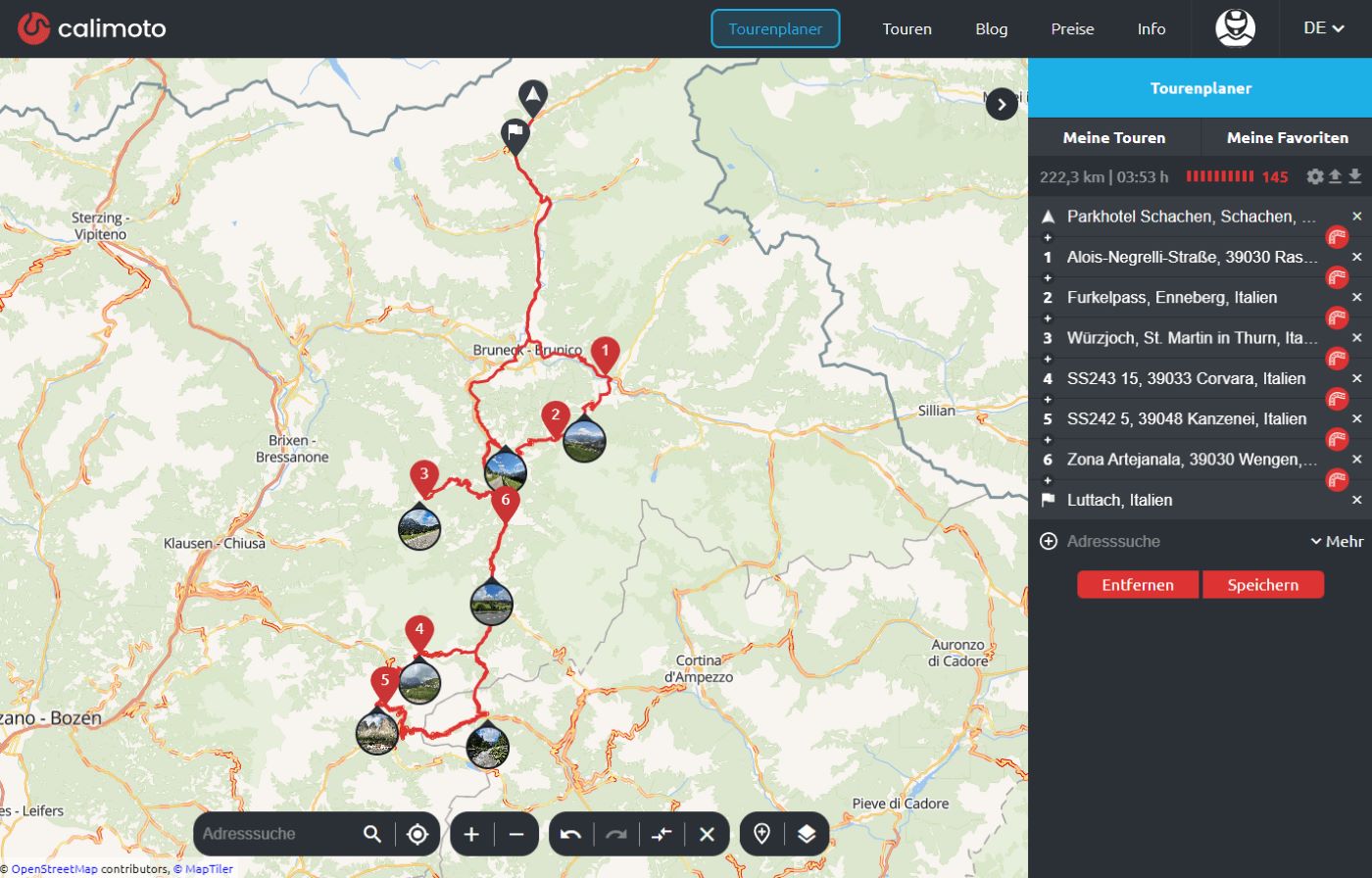 Dolomiten 5 Paesse Tour Route Calimoto Dolomiten 5 Paesse Tour Route Calimoto