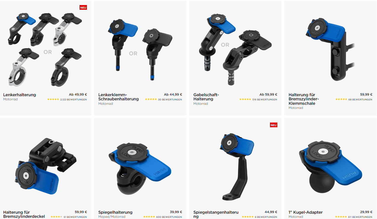 Quad Lock Befestigungsmoeglichkeiten Motorrad Quad Lock Befestigungsmoeglichkeiten Motorrad